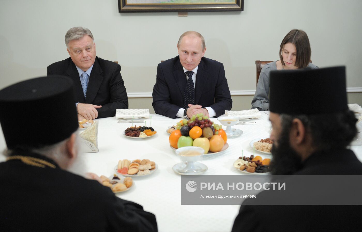 Встреча В.Путина с игуменом Ефремом и монахом Нектариосом