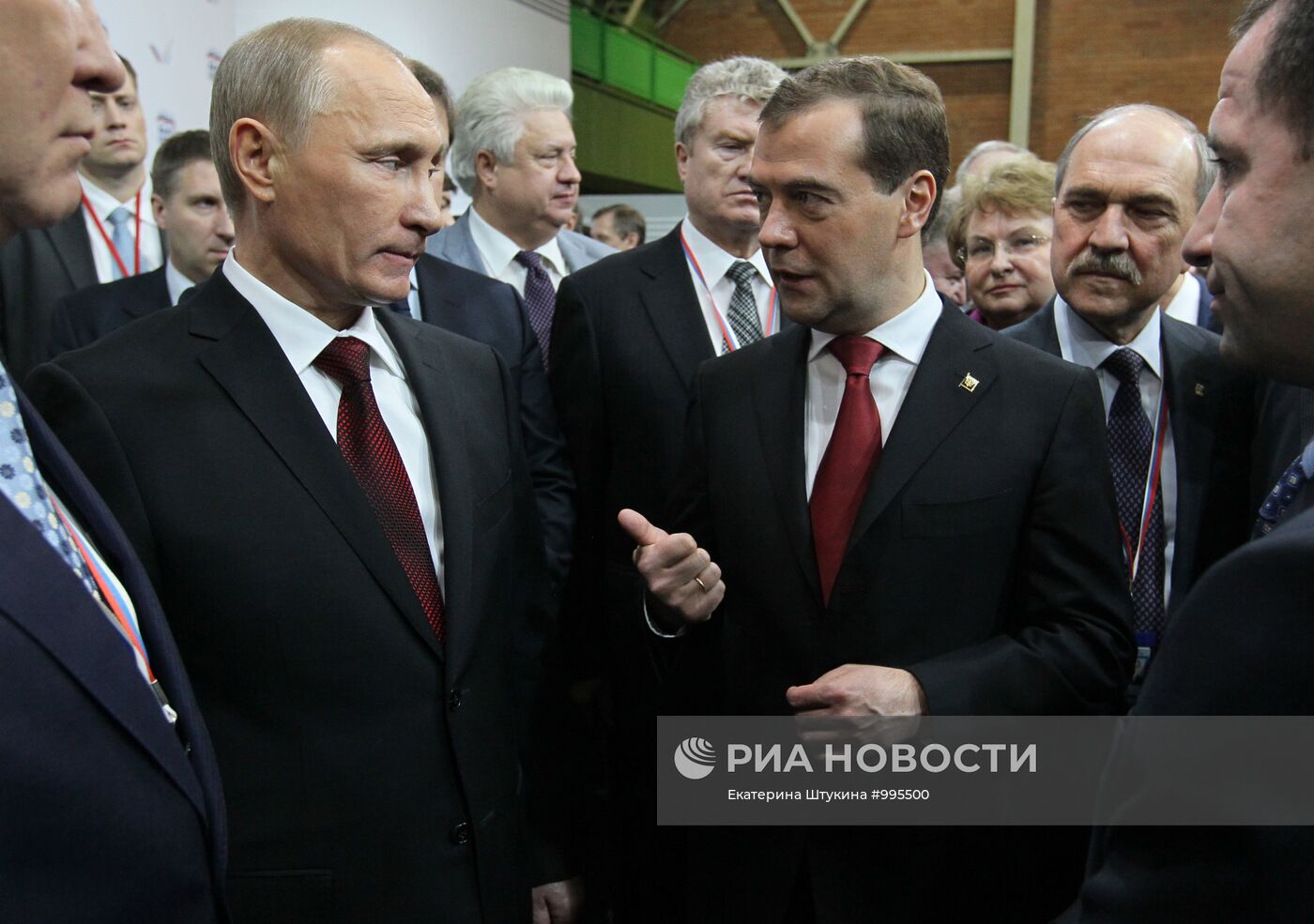 Д.Медведев и В.Путин с лидерами региональных списков ЕР