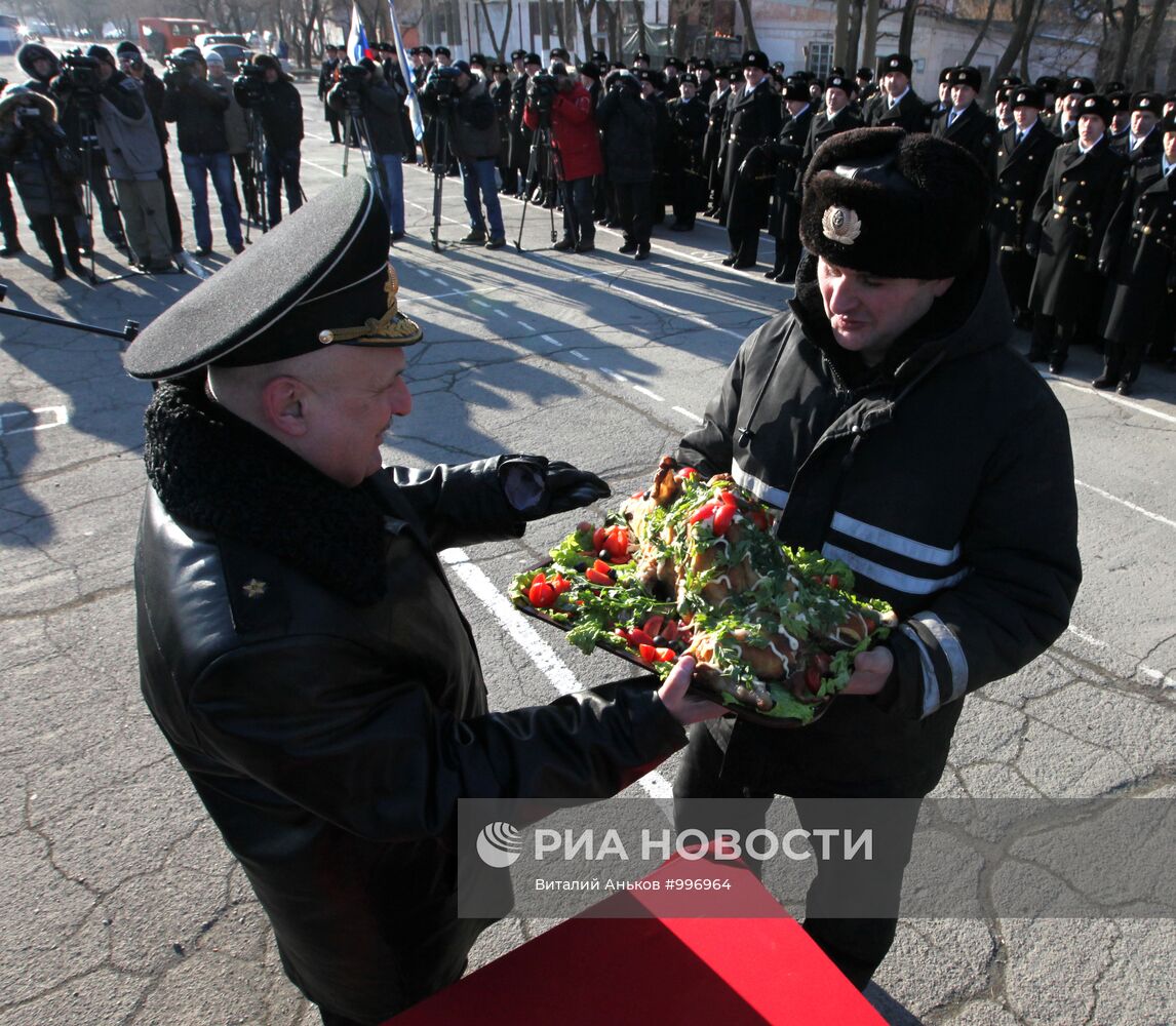 Встреча дизельной подводной лодки "Усть-Камчатск"