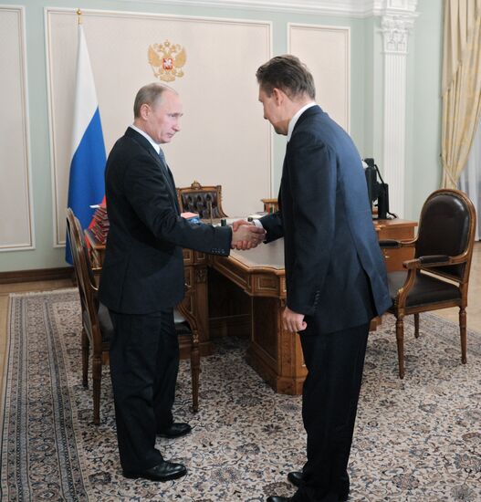 Встреча Владимира Путина с Алексеем Миллером в Ново-Огарево