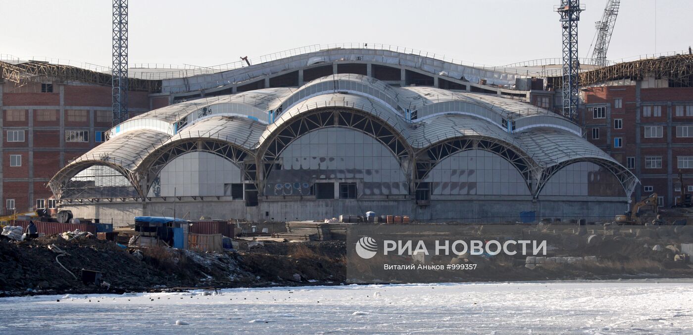 Строительство океанариума на острове Русский