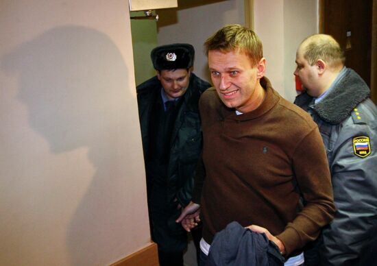 Блогер А.Навальный доставлен в Тверской суд Москвы