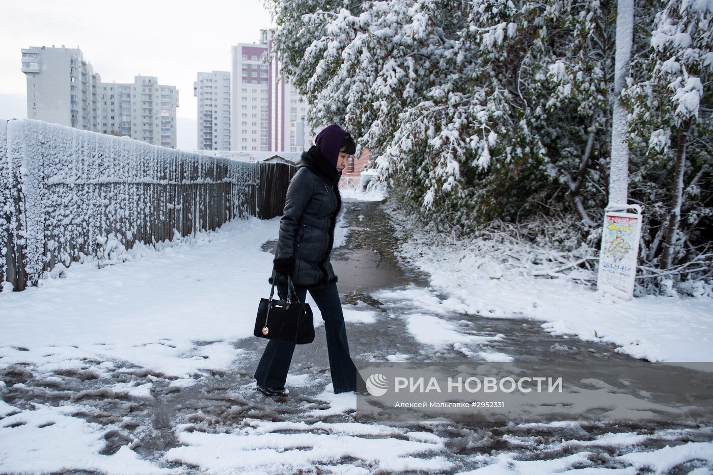 В Омске выпал первый снег