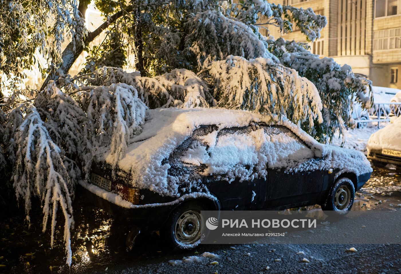 В Омске выпал первый снег