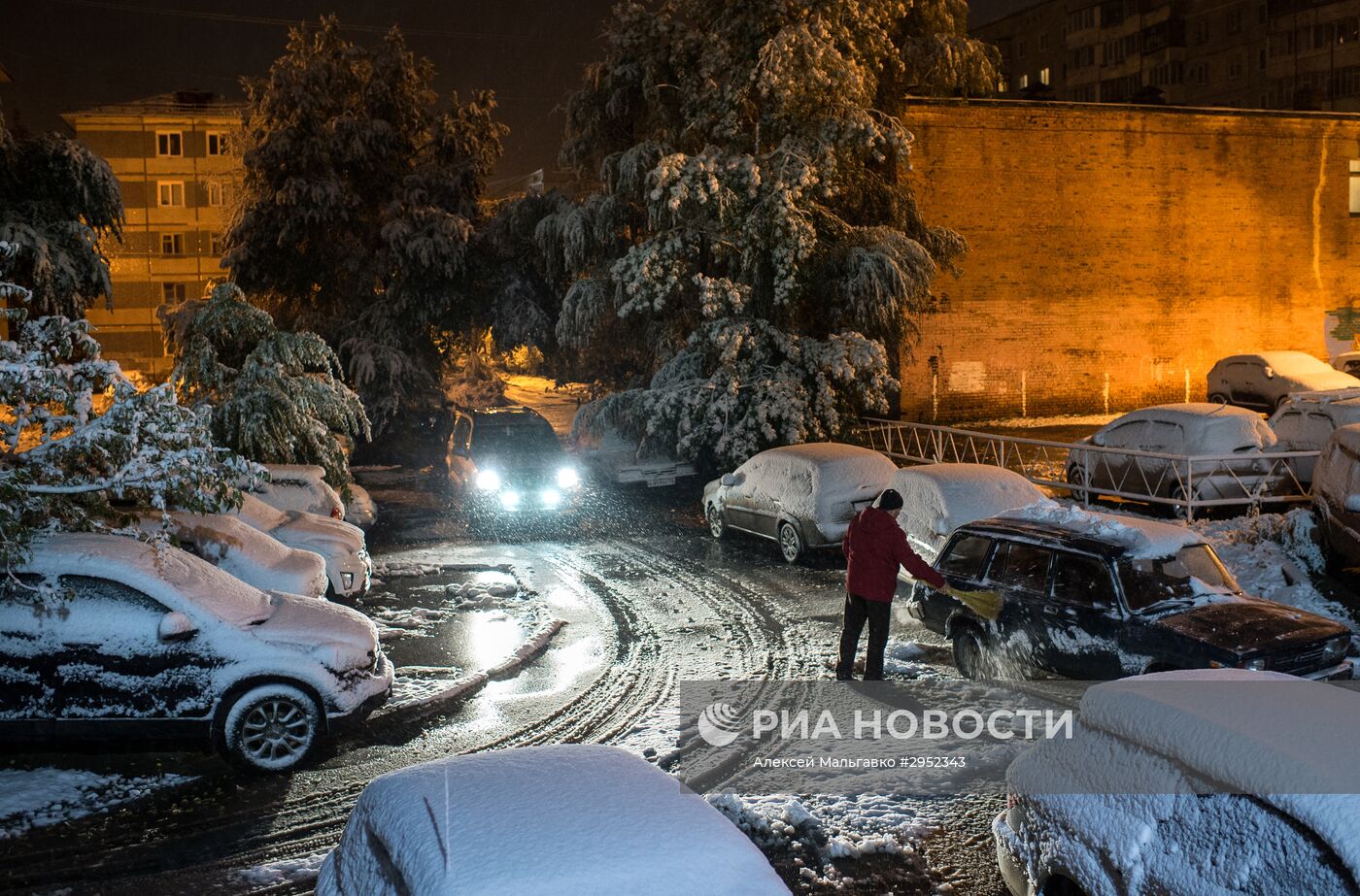 В Омске выпал первый снег