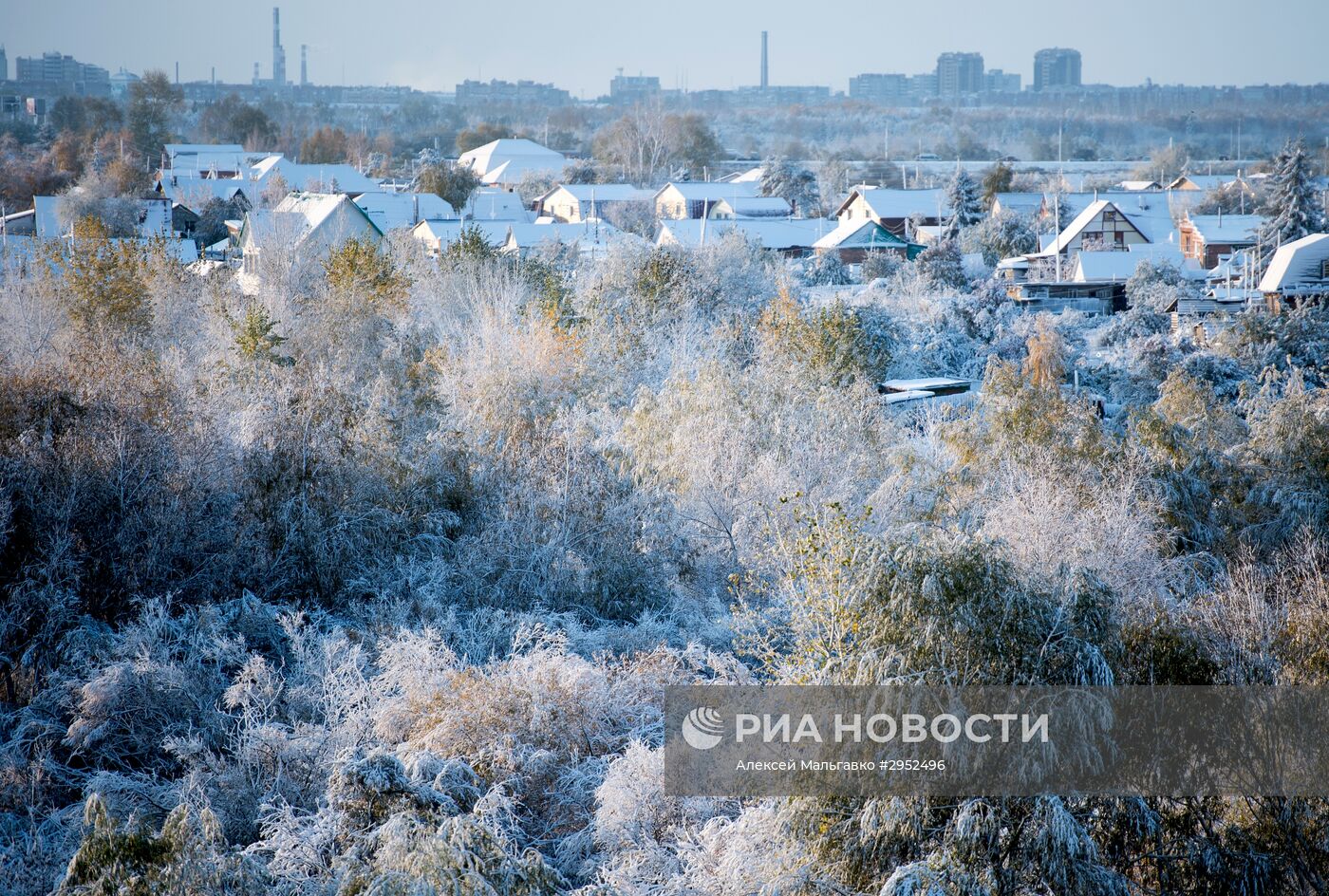 В Омске выпал первый снег