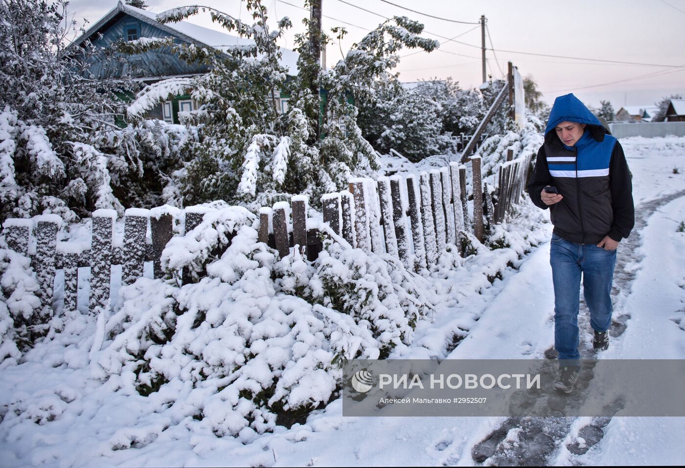 В Омске выпал первый снег