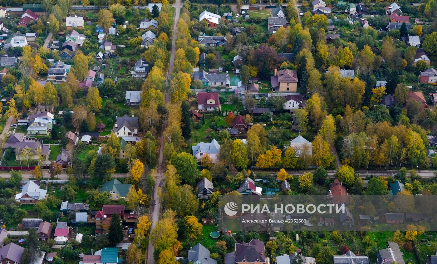 Вид на дачный поселок в Московской области
