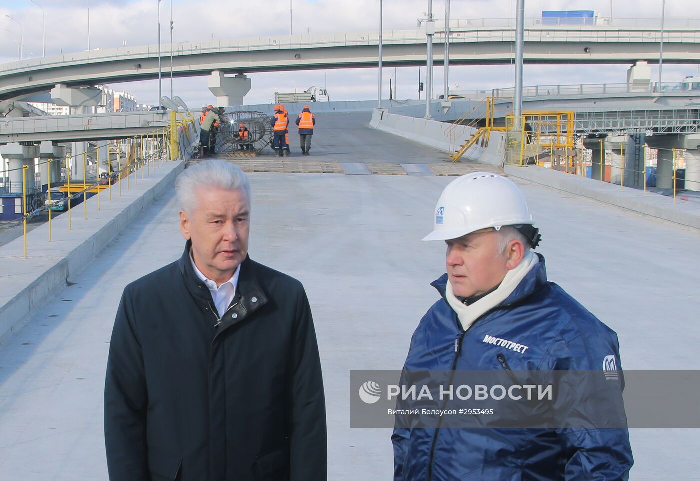 Мэр Москвы С. Собянин осмотрел строительство Северо-Восточной хорды