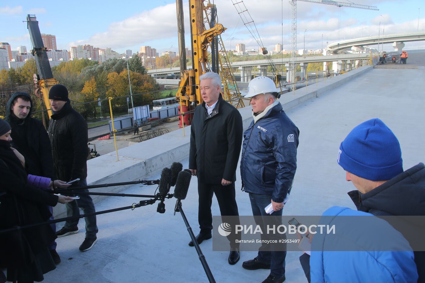 Мэр Москвы С. Собянин осмотрел строительство Северо-Восточной хорды