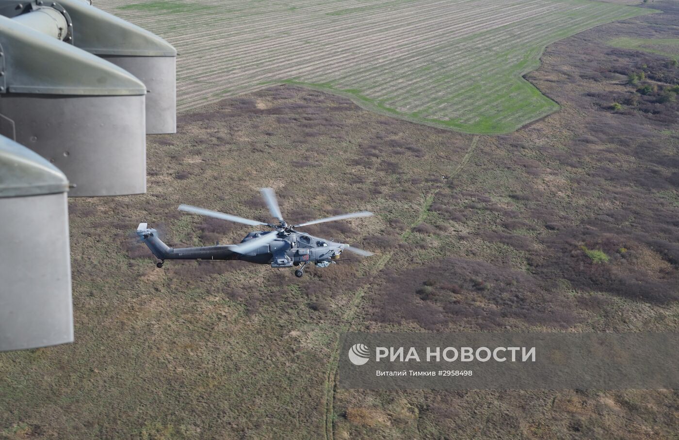 Учения вертолетного полка в Краснодарском крае