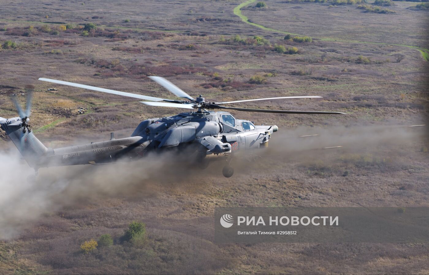 Учения вертолетного полка в Кореновске