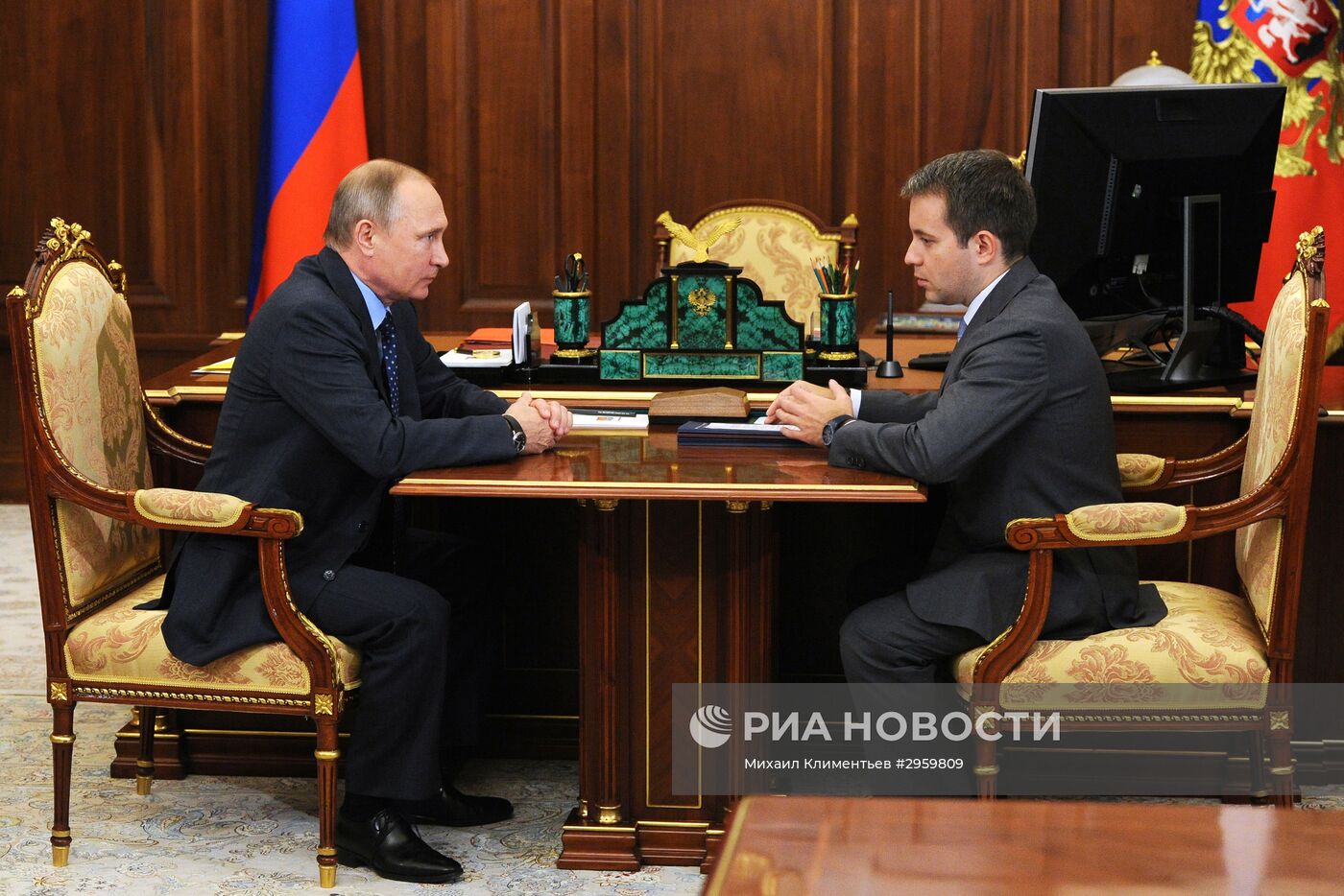 Президент РФ В. Путин встретился с главой Минкомсвязи РФ Н. Никифоровым