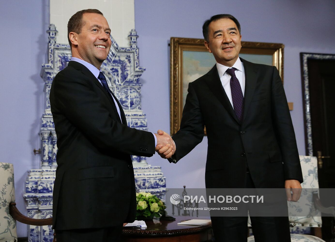 Премьер-министр РФ Д. Медведев встретился с премьер-министром Казахстана Б. Сагинтаевым