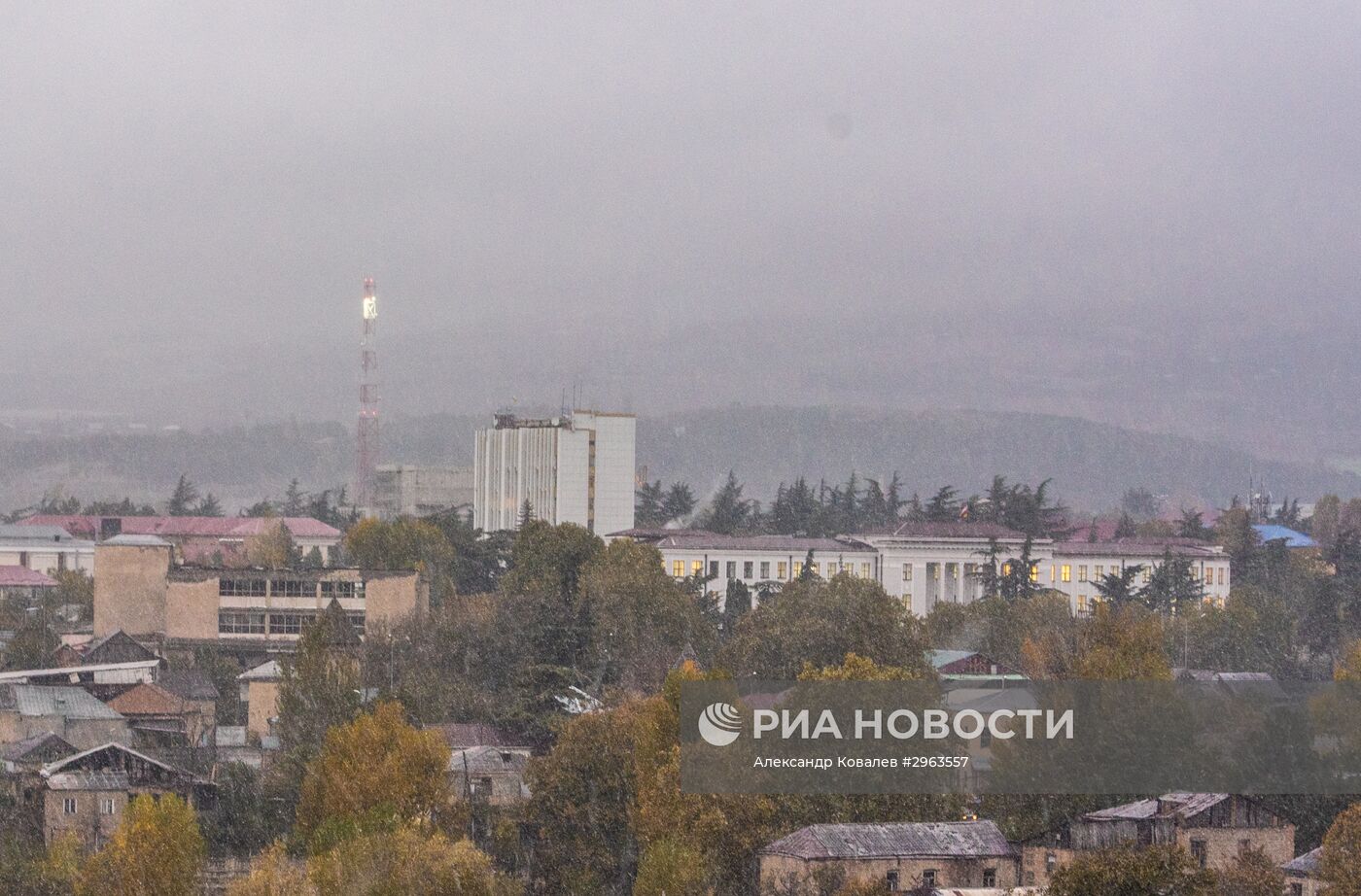 Первый снег в Цхинвале