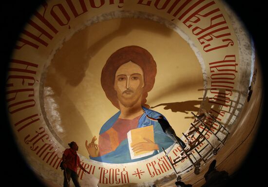 Роспись купола в Калининградском Кафедральном соборе Христа Спасителя