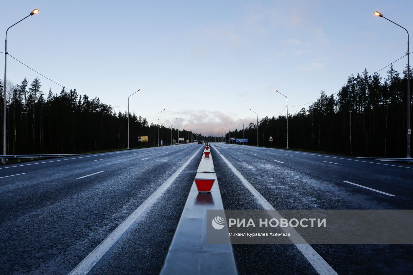Открытие реконструированного участка трассы "Скандинавия" в Санкт-Петербурге