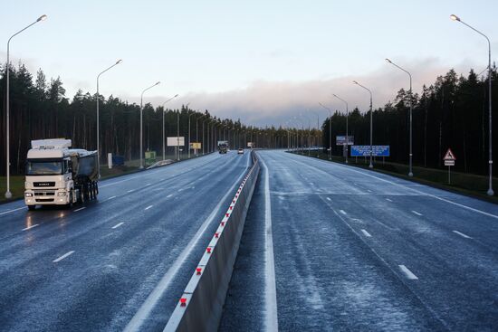 Открытие реконструированного участка трассы "Скандинавия" в Санкт-Петербурге