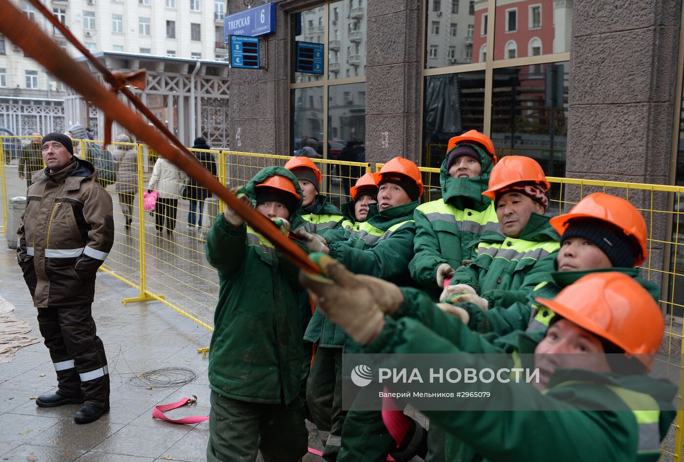 Высадка липовой аллеи на Тверской улице