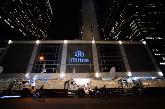 Ситуация у офисов избирательных кампаний кандидатов в президенты США