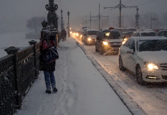 Снегопад в Санкт-Петербурге