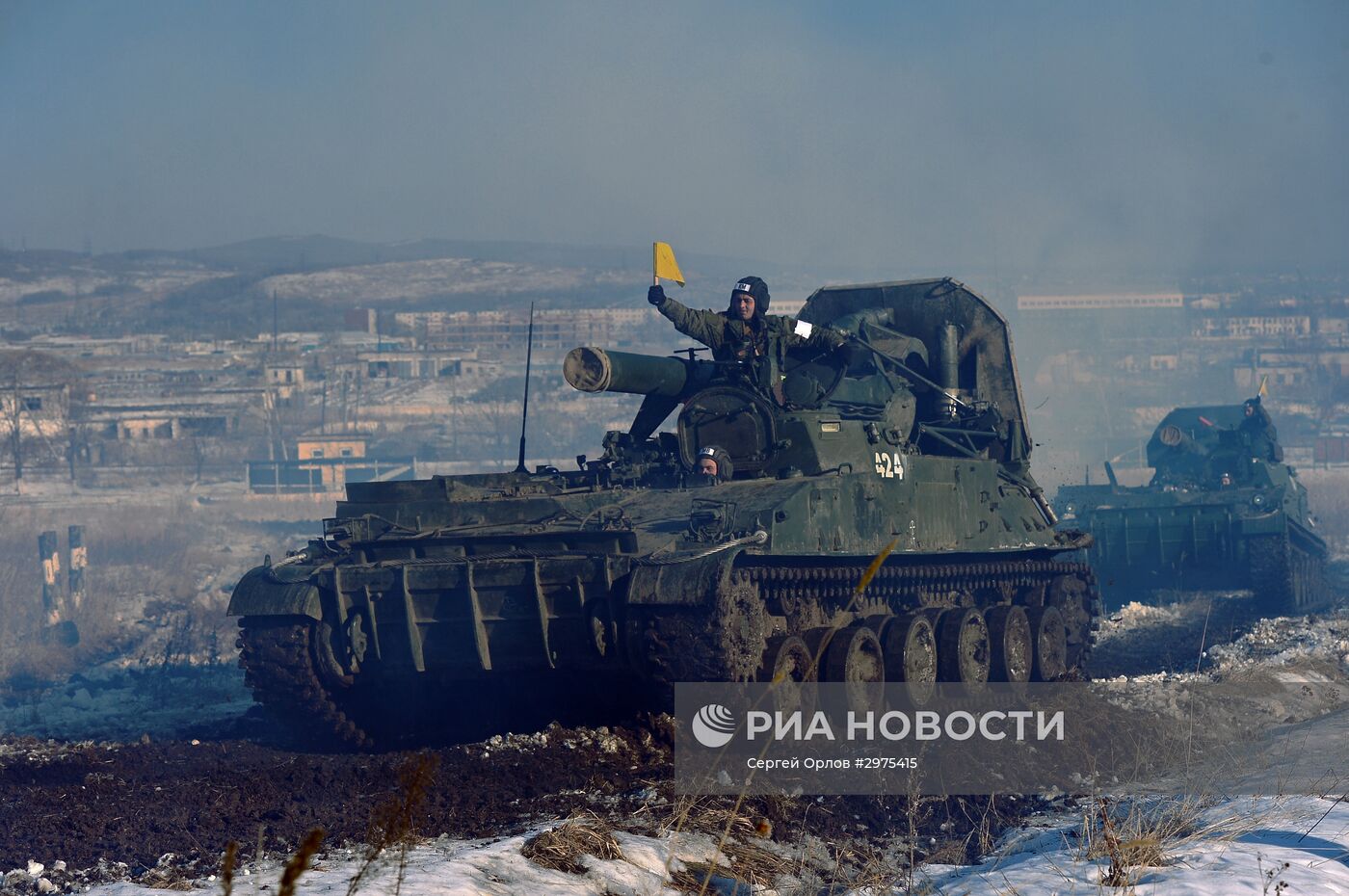 Тренировка ракетных и артиллерийских подразделений пятой армии ВВО в Приморском крае