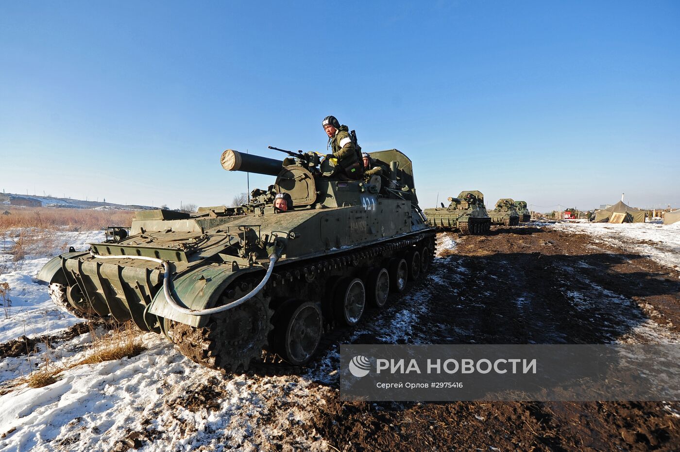 Тренировка ракетных и артиллерийских подразделений пятой армии ВВО в Приморском крае