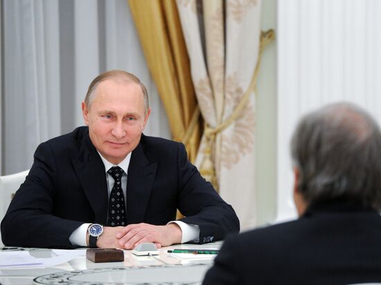 Президент РФ В. Путин встретился с избранным Генсеком ООН А. Гутеррешем