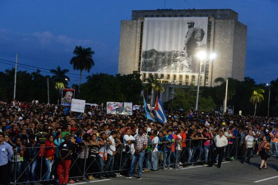 Траурный митинг в память о Фиделе Кастро в Гаване