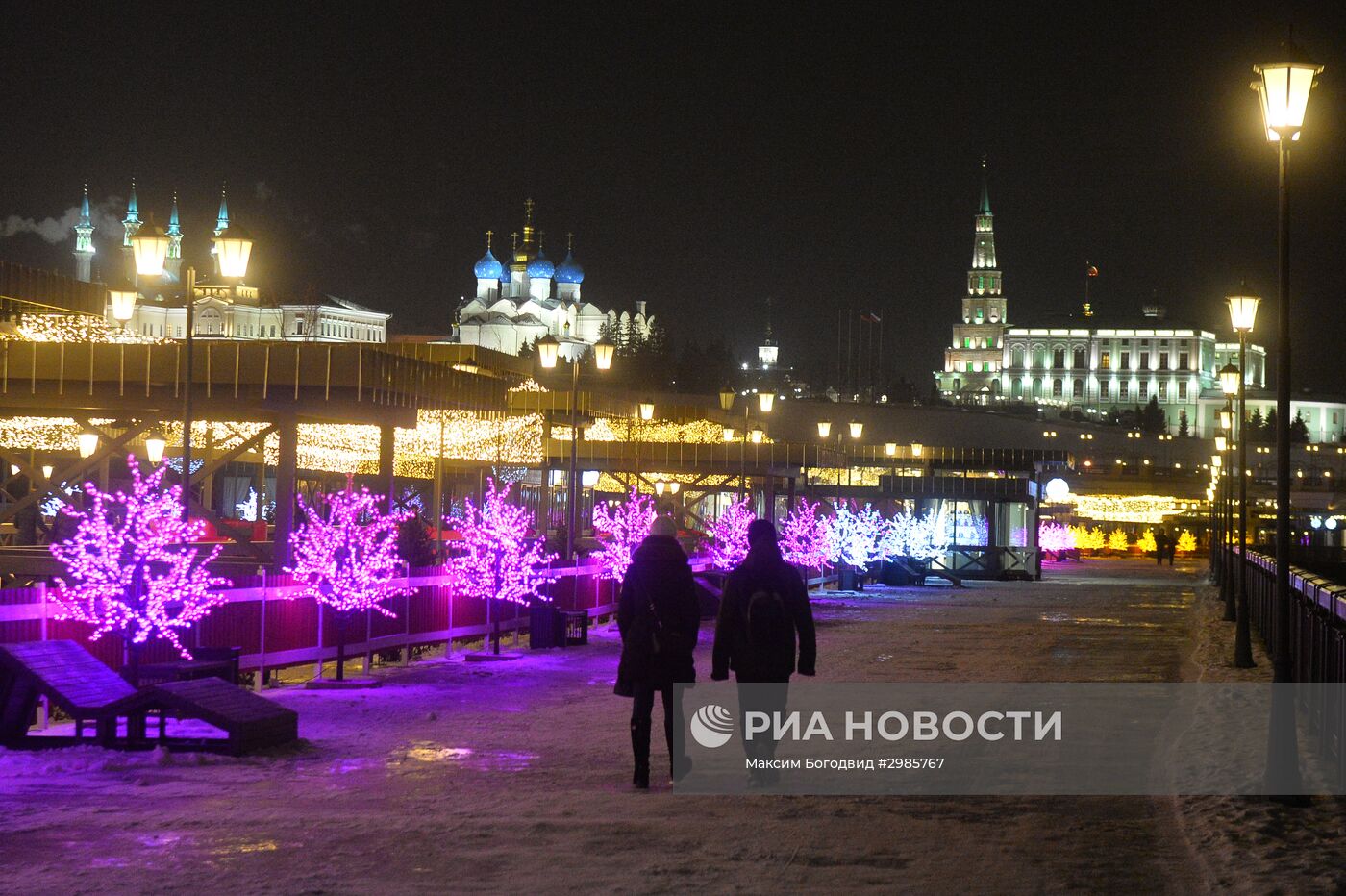 Открытие катка на Кремлевской набережной в Казани