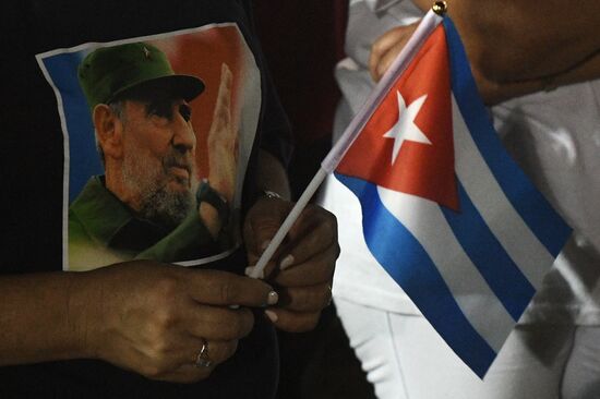 Траурный митинг в память о Фиделе Кастро в Сантьяго-де-Куба