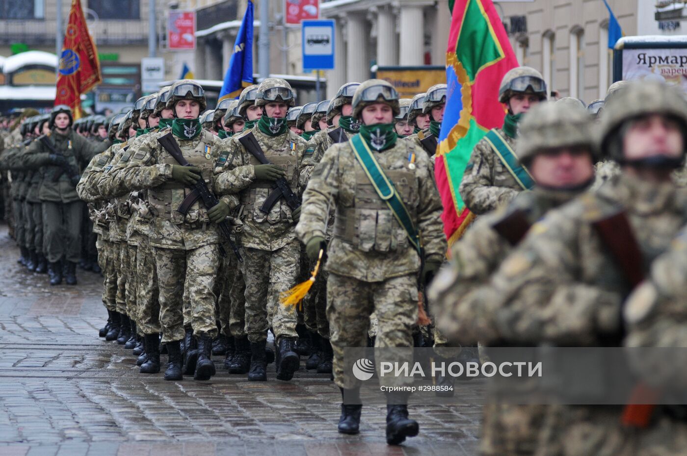 Празднование 25-й годовщины Вооруженных сил Украины во Львове