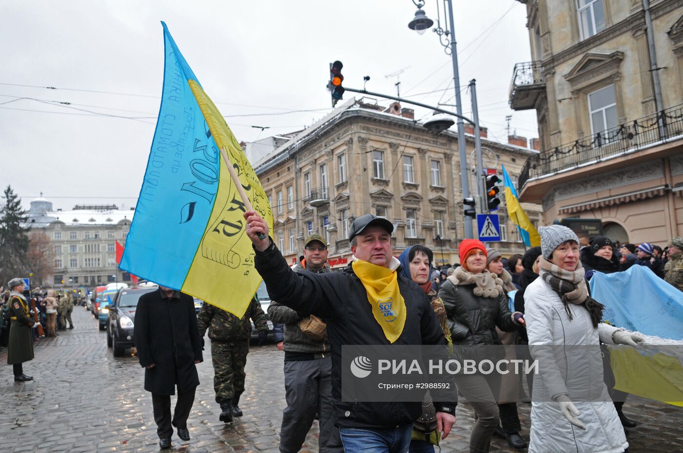 Празднование 25-й годовщины Вооруженных сил Украины во Львове