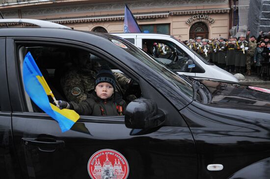 Празднование 25-й годовщины Вооруженных сил Украины во Львове