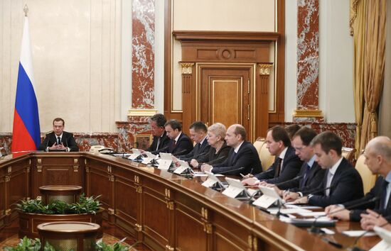 Премьер-министр РФ Д. Медведев провел заседание правительства РФ