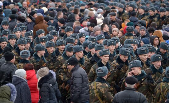 Церемония принятия военной присяги в Белоруссии