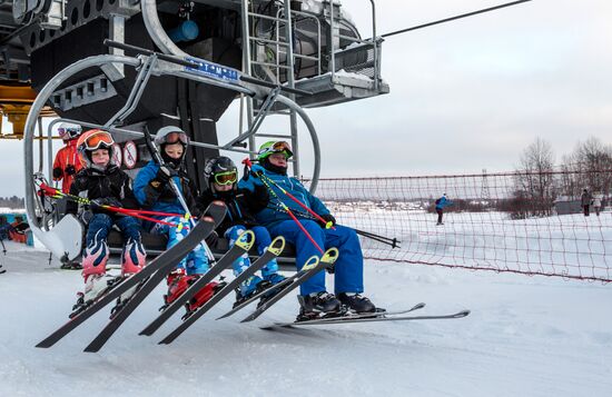 Открытие сезона на горнолыжном курорте "Ялгора" в Карелии