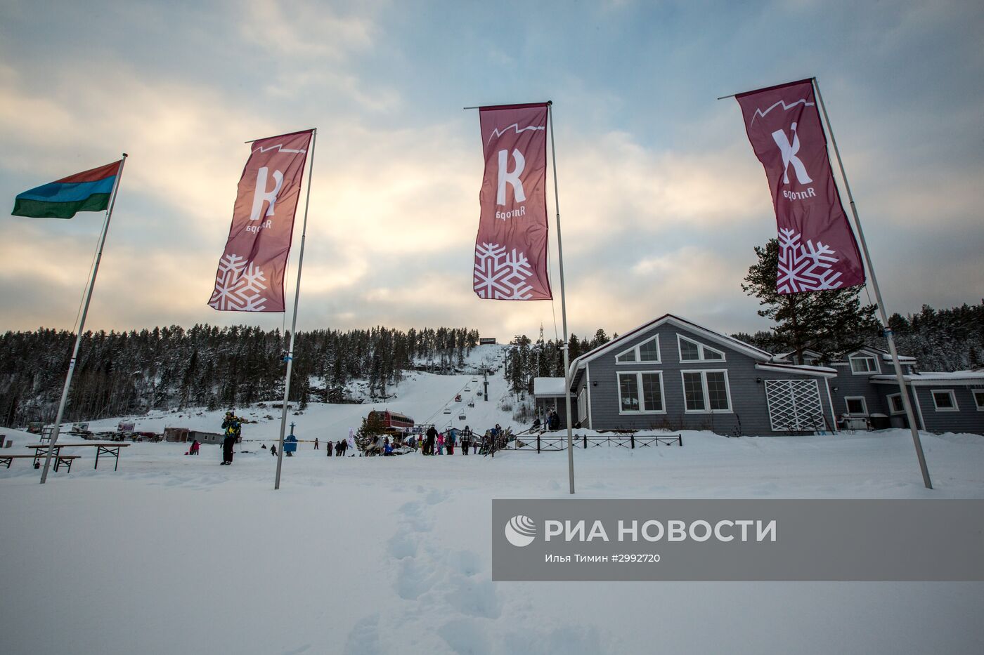 Открытие сезона на горнолыжном курорте "Ялгора" в Карелии