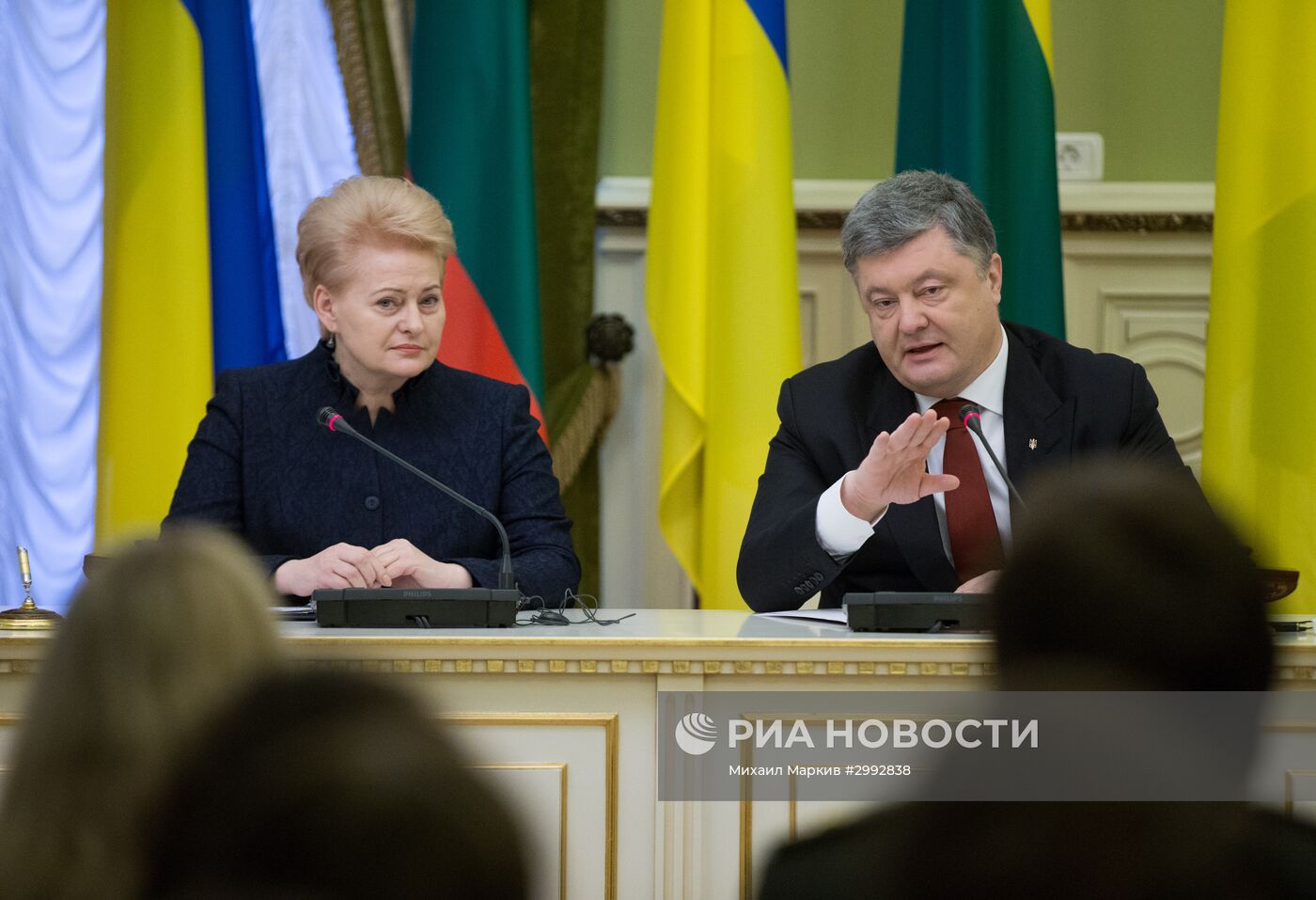 Встреча президента Украины П. Порошенко с президентом Литвы Д. Грибаускайте в Киеве