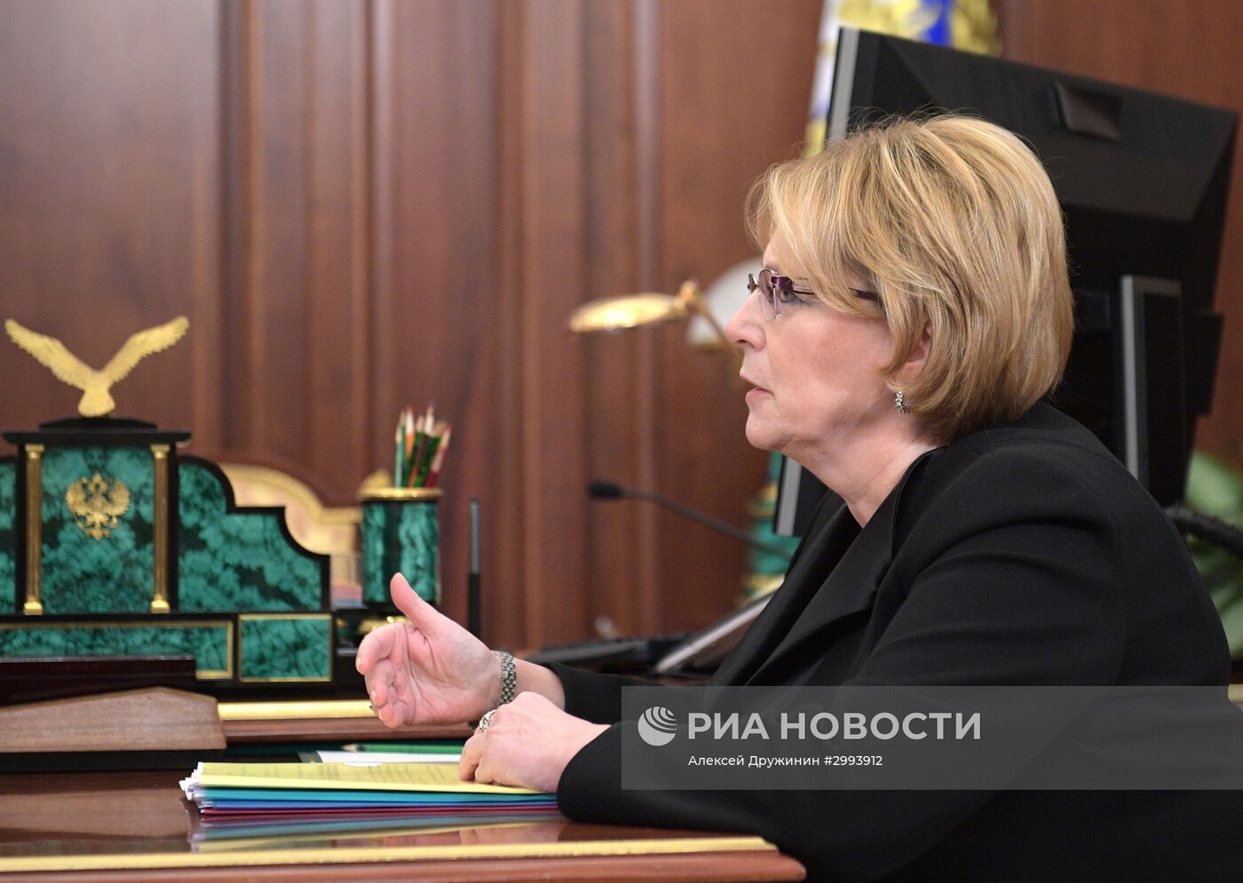 Президент РФ В. Путин встретился с министром здравоохранения РФ В. Скворцовой