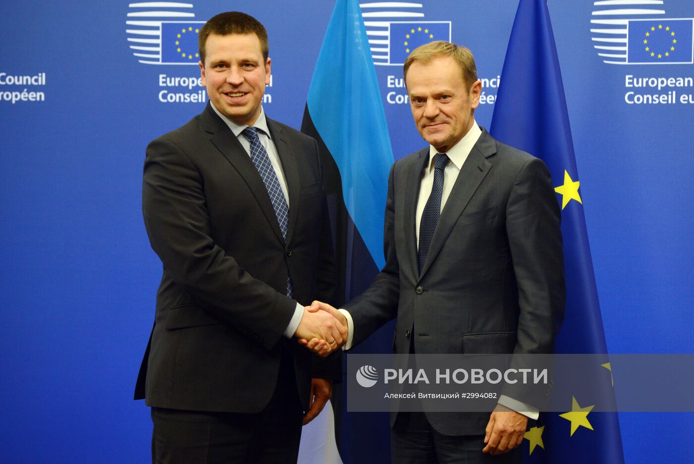 Встреча председателя ЕС Д.Таска с премьер-министром Эстонии Ю.Ратасом в Брюсселе