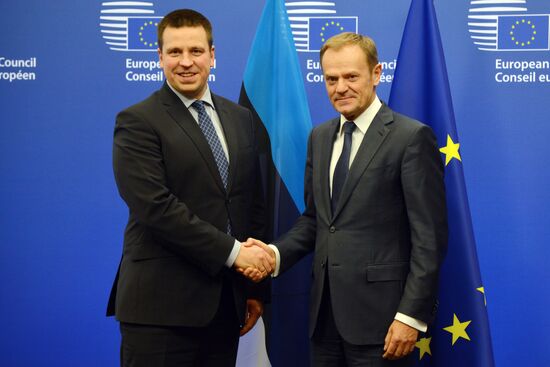Встреча председателя ЕС Д.Таска с премьер-министром Эстонии Ю.Ратасом в Брюсселе