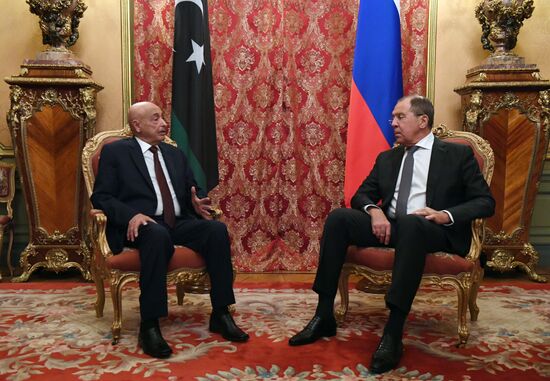 Встреча министра иностранных дел РФ С.В. Лаврова с председателем парламента Ливии А. Салехом