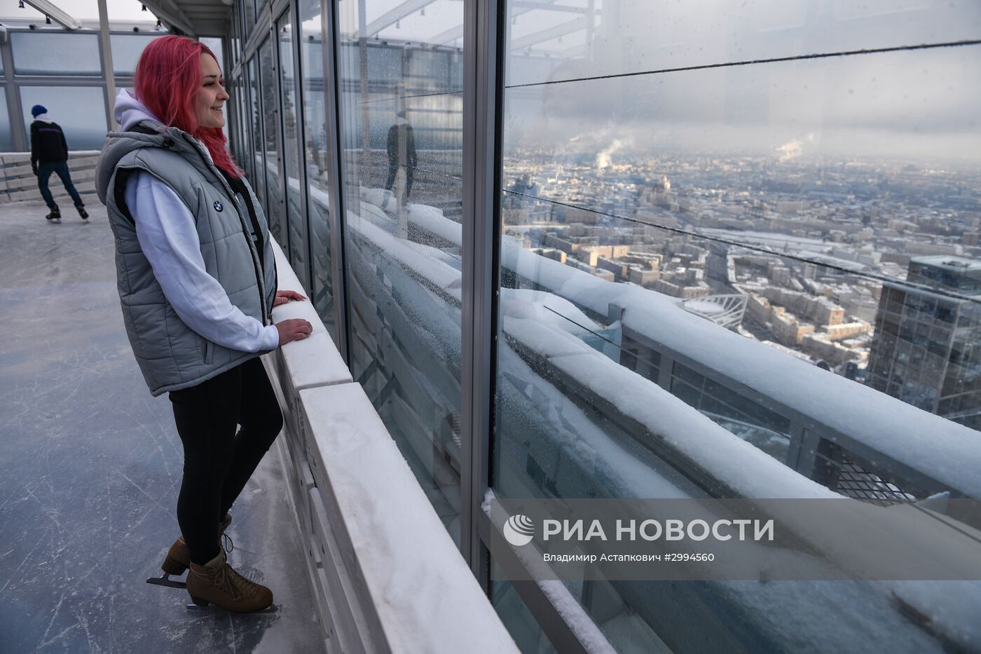 Открытие катка на крыше башни "Око" ММДЦ "Москва-Сити"