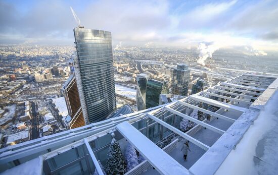Открытие катка на крыше башни "Око" ММДЦ "Москва-Сити"