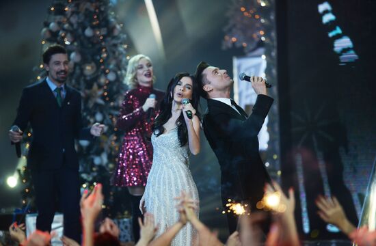 Съемки новогодней программы на Первом канале