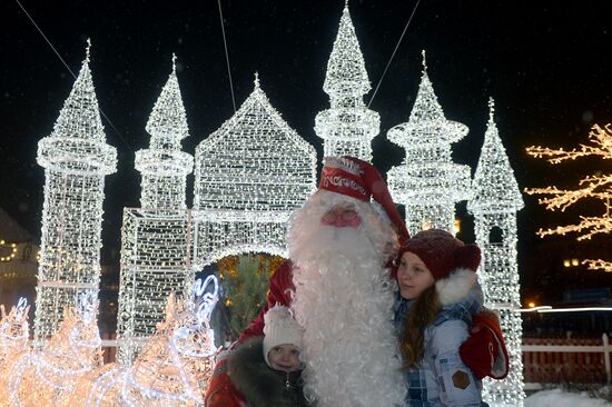 Открытие новогодней Кремлевской набережной в Казани