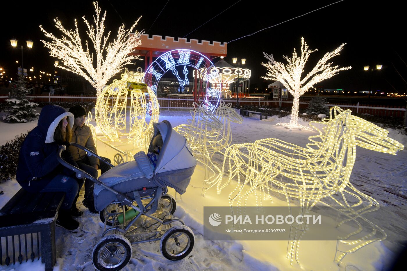 Открытие новогодней Кремлевской набережной в Казани