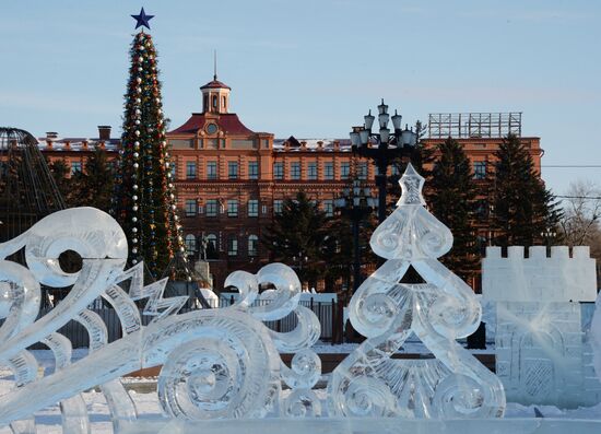 Ледовый городок в Хабаровске