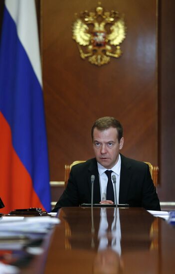 Премьер-министр РФ Д. Медведев проводит совещание о проекте Энергетической стратегии России на период до 2035 года